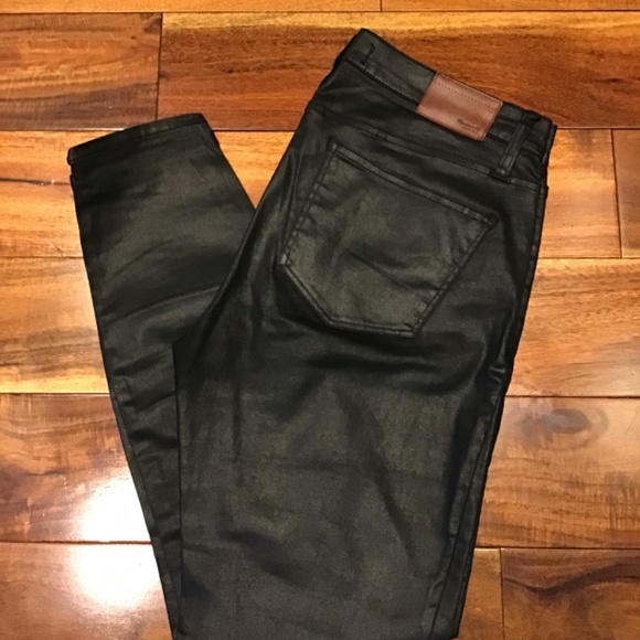 Madewell Skinny Skinny Coated High Rise Black Jeans - Picture 3 of 5